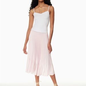 ARITZIA Twirl Satin Pleated Skirt